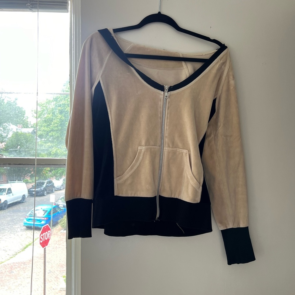 vintage velvet zip up hoodie